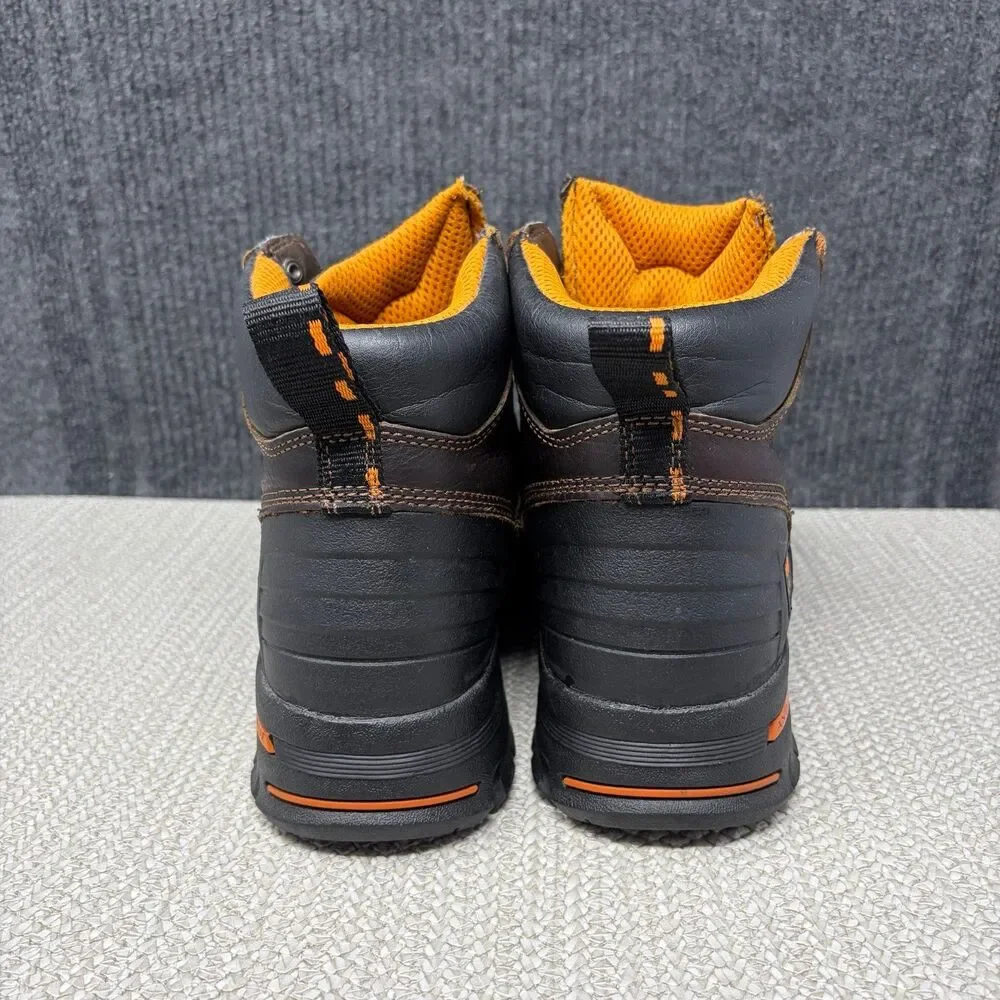 Timberland Pro Endurance 6” Steel Safety Toe Work Boots Brown Leather Mens 10 M